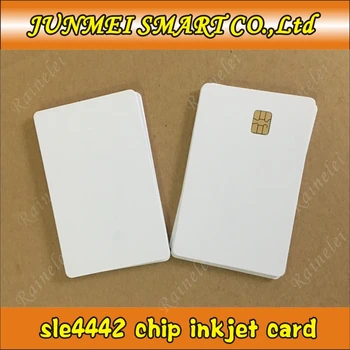 10 kom. Bijela PVC Čip za Inkjet Ispis s Praznim smart-Kontaktnih kartica SLE 4442 ISO 7816 Za Inkjet Printer Epson/Canon