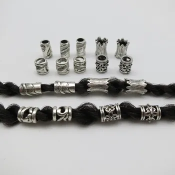 10 kom/pak. Tibetanski silver viking, 4 stila, pletenica za kosu, dredove, prstenje za brada, pribor za cijevi, odijelo za tanke косичек