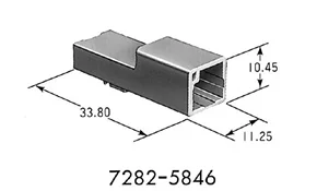 100 kom./lot 2-pinski konektor za automatsko spajanje ožičenja, nožica bez terminala 7282-5846