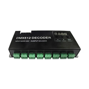 10ШТ 3A 24-Kanalni CV LED DMX 512 Dekoder RGB LED Kontroler 72A RGB Led Dekoder Smart BuildingDc5v 12v 864W 24v 1728W dc