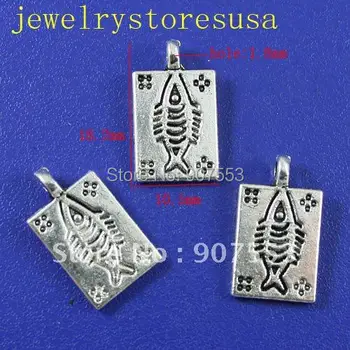10шт tibet srebrne boje s gravurama ribe čari za izradu nakita