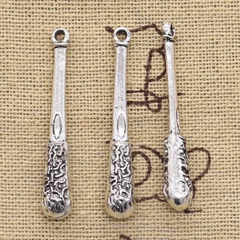 12 kom. Ovjes Bejzbol palicom, štap 37x6 mm, Ovjes boje starog srebra, obrta, tibetanski, nakit ručne izrade