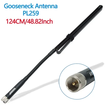 124 cm Sklopivi Taktički antena ABBREE PL259 Gooseneck Dual Band 144/430 Mhz Za TYT QYT KT-8900D 7900D Leixun 898S Baojie BJ-218