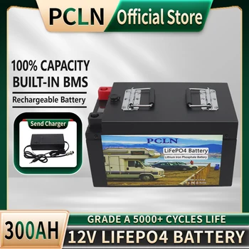 12V 300Ah LiFePO4 Baterija Ugrađen BMS Litij-Željezo-Fosfatnih Ćelije Paket 5000 Ciklusa Za Kampere RV Golf Cart Solarni Punjač