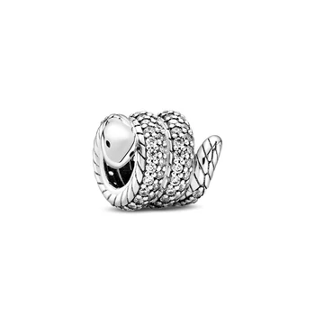 2 kom./lot, novi dizajn, srebrna boja, privjesci u obliku životinje, zmije, perle, originalni Pandora narukvica, ogrlica za žene, izrada nakita svojim rukama
