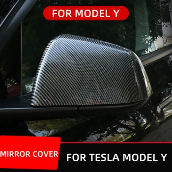 2 kom., retrovizor retrovizor, poklopac za Tesla Model Y 2019-2023, sjajne crne ugljičnih vlakana ABS-dekor, vanjski pribor