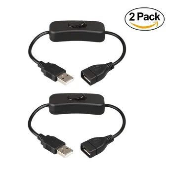 2 kompleta USB kabela, od muškaraca i žena s prekidačem za uključivanje/isključivanje, produžni USB kabel za led trake