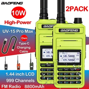 2 pakiranja BAOFENG mini radio UV-15 pro max radio comunicadores antena movel vhf uhf radyolar 5-10 km Da Prijenosni vodootporan 5 W-10 W 