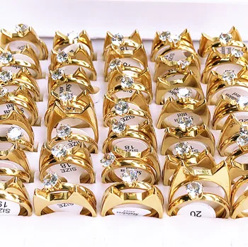 20 kom./lot, popularno popularno prsten u stilu mačji uši, cirkon, 2 u 1, prsten za par, muško i žensko kvalitetne svadbeni nakit, prsten od nehrđajućeg čelika