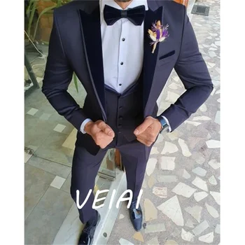 2022 Modni Oblikovana gospodo poslovnih odijela na jedan preklopni, muška odijela za vjenčanje maturalnu večer, komplet od 3 predmeta (Jakna + Hlače + Prsluk + kravata) traje novio