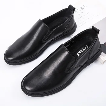 2022 Muške cipele od prave kože s gumenim potplatima, jednostavan stil, povoljno muška poslovna poslovna muška haljina, mekana kožna obuća