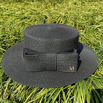2023 Male slamnati šešir, ženska ljetna солнцезащитная šešir s lukom, plaža šešir za odmor na more, slamnati šešir od sunca panama