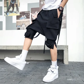 2023 Nove ljetne kratke hlače s džepovima, muške kratke hlače u stilu харадзюку, hip-hop, s nižoj struka, svakodnevne kratke hlače u korejskom stilu, kratke hlače