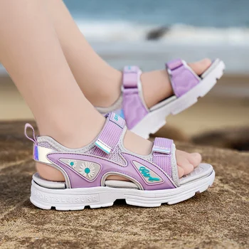 2023 Nove sandale za djevojčice, ljetni ulične bog sandale, lagane đonovi casual cipele, slatka ružičasto-ljubičasto sportske sandale za djevojčice