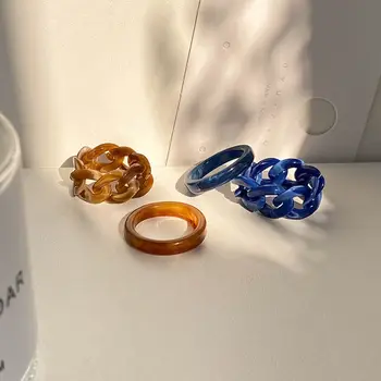 2023 Novi kreativni set akrila prstenova od tri dijela, okruglo biserna prsten za žene, male modne večernje vjenčanje dekoracije, poklona