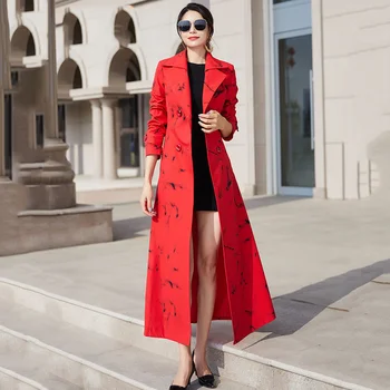 2023 Novi proljeće-jesen тренч, duga moderan ženski kaput sa igle i crveno po cijeloj površini, ветровка u engleskom stilu, ženska odjeća