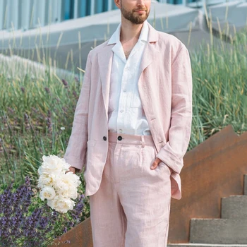 2023 Novi Trendi Pink Muška Odijela S Nazubljenom Лацканом Na Dvije Zakopčane, 2 komada, Muška Odijela za Mladoženju, Vjenčanje Tuxedos, Odijelo Homme