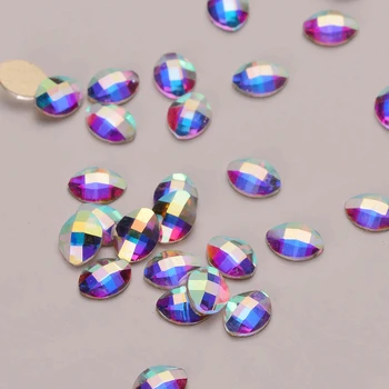30шт Oblik Lista 6*8 mm Crystal AB Male Stražnji Dio Neobičan Dizajn Noktiju Kristalno Rhinestones Za Vjenčanje Individualni Dizajn Perle