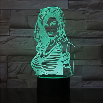 3D LED Luminarias Night Light, lampe za djevojčice, dječji noćno svjetlo, vizualne led stolne svjetiljke, Иллюзионная lampa, 7 Boja 2996