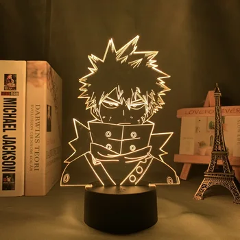 3d Led svjetlo noći Anime Moj Heroj Akademija za uređenje Spavaće sobe rođendanski Poklon Manga Gadget Moj Heroj Akademija Катсуки Бакуго Lampa 3d