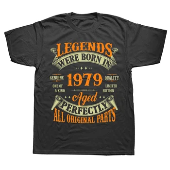 44. rođendan, berba legende 1979. godine rođenja, majice 44 godina, vanjska odjeća od pamuka s grafičkim uzorkom, ljetna majica kratkih rukava, muška