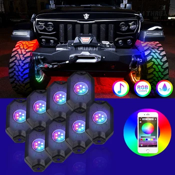 4x4 Rgb 12v 8 Pods Rgb Utv Luces Para Camion Auto oprema 24w Underglow Led Rocklights Rock Light