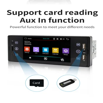 5-inčni IPS zaslon osjetljiv na dodir HD 1 Din Auto FM stereo Bluetooth radio sa automatskim prebacivanjem video Multimedija MP5 player Music player Windows-CE