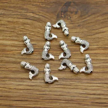 50 kom. Metalnih Male Mini Perle Sirena Potpornji Za Izradu Nakita Svojim Rukama 13x9x4 mm 1 mm Otvor 3825