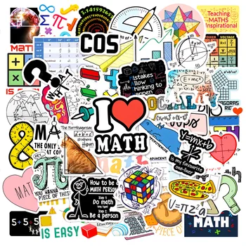 50 kom./pak. Volim simboli matematičke formule, мультяшное kreativnost, pribadača kutija za laptop, гитарная ploča, naljepnice na kacigu