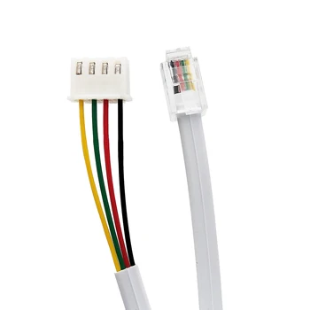 5PCS Priključak RJ9 Bijela stana telefonski kabel 4-wire Modularni utikač 4P4C XHS 2,54 mm 4Y Priključak L = 3000 mm