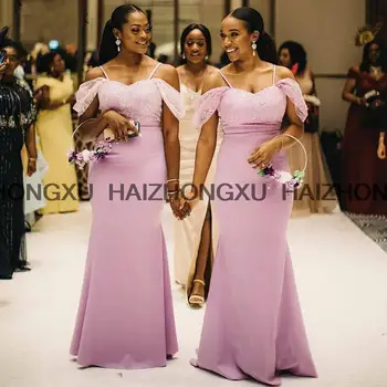 Afrički haljine djeverušama Сиреневое čipkan mrlja na trake Sirena vjenčanice za Elegantne, vestidos de dama de honor