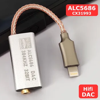 Alc5686 Dac Dekodiranje 3,5 mm Hi-Fi Pojačalo Adapter Kabel Za Slušalice, Uređaj Za Pojačavanje Zvuka 32 bita/384 khz Za Iphone Ios