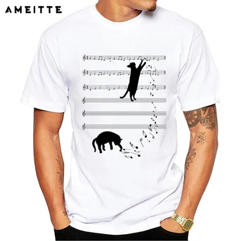 AMEITTE 2019, Najnovije majica sa Smiješno Mačka u Igri glazbe, Muška Slatka majica sa nestašnog Mačka, Ljetna Casual Majica okruglog izreza i kratkih rukava