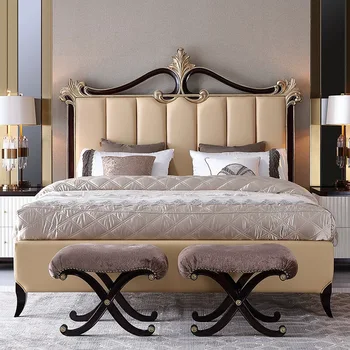 Američki bračni krevet od punog drveta m1.8 1,5 m, moderna i контрактная, lagan, luksuzna krevet advocate lie the princess