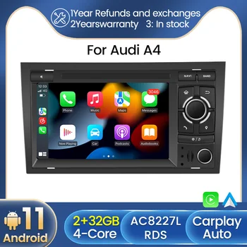 Android Auto Stereo Radio Media Player GPS Za Audi A4 B6 B7 S4 Seat Exeo RS4 2002-2008 Carplay FM 2Din 2G 32G BT RDS Bez DVD