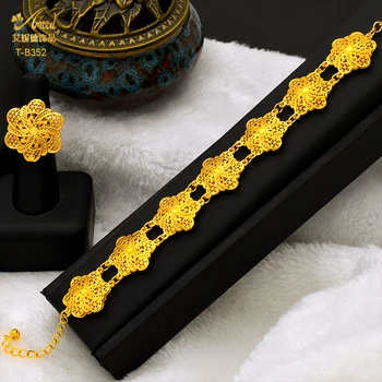 ANIID Luksuzni etiopska pozlaćena narukvica s prstenom za žene, vjenčanje dizajner, afrički nakit iz Dubaija, indijski narukvice, pokloni