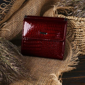 Annmouler Luksuzni torbice za žene, držači kartica od 100% prirodne kože, torbicu od visoko kvalitetne kože Aligatora, kratki isječak za novac