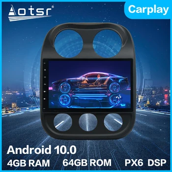 Aotsr Android 10.0 4 + 64G Auto-Player, GPS Navigacija Auto Stereo HD Media Player Za Jeep Compass 2009 - 2015DSP Carplay