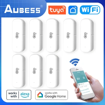 AUBESS Tuya WiFi senzor za temperaturu i vlagu, spojen s kućnim termometar, kompatibilan sa Smart Life Alexa Google Assistant