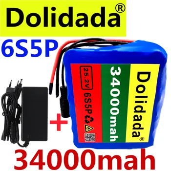 Baterija 24V 6S5P 18650 Li-ion baterija 25,2 V 34000Mah Elektrische Fiets Bromfiets/Električni/Litij-ionska baterija Accu