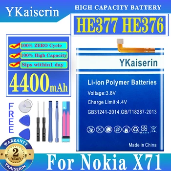Baterija YKaiserin HE377 HE376 4400 mah za Nokia X7/3,1 Plus TA-1131 TA-1119 / 8,1 TA-1119 TA-1128 Bateria + broj za praćenje