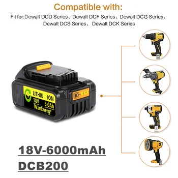 Baterija za električne alate Lupuk-18v, 6,0 ah, za električne alate 18/20, dcb180 dcb181 dcb182 dcb201 dcb201-2 dcb200-2 dcb204-2 L50 i sl