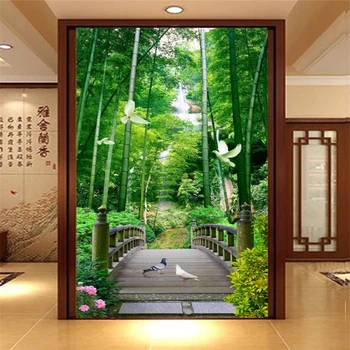 beibehang Custom pozadine za dnevni boravak svježe bambusa šuma, riva palubu, prolaz u dnevni boravak, 3D moderne tapete papel de parede