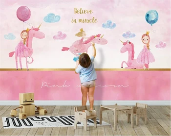 beibehang Prilagođene moderne trendy ukrasne slike nove pozadine pink pozadina za djevojčice papel de parede 3d desktop
