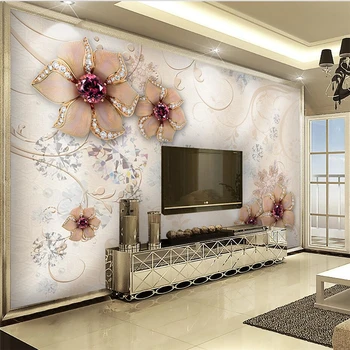 beibehang prilagođene velike фресковые desktop 3d stereo diamond cvjetni uzorak nakit pozadina zid dnevnog boravka 3D zidni papir freska