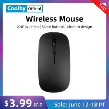 Bežični miš Coolby Mini 2,4 Ghz Tiha tanka Bluetooth za prijenosna RAČUNALA Macbook