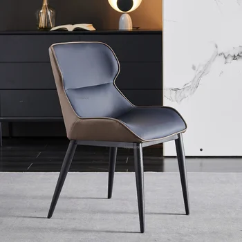 Blagovaona stolice od skandinavske kože za kuhinjski namještaj Home Light, Raskošan stol za blagovanje i stolice s jednostavnim leđa, dizajn stolica CN