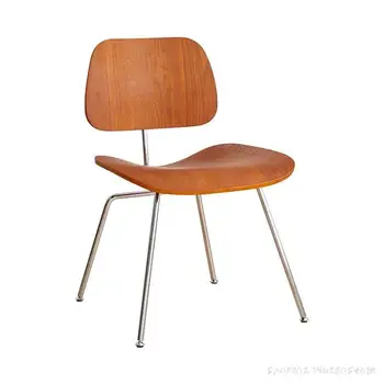 Blagovaona stolice od формованной šperploča s noge od nehrđajućeg čelika, namještaj za blagovanje i restorana, Replika suvremene drvene stolice sredine stoljeća
