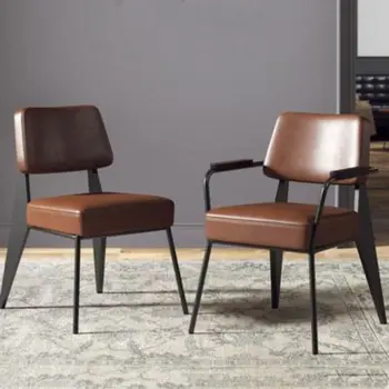 Blagovaona stolice sa presvlakama u skandinavskom stilu, stolica s naslonom za kućnu restorana, Jednostavan Iron američki retro stol, stolice za odmor sillas nordicas