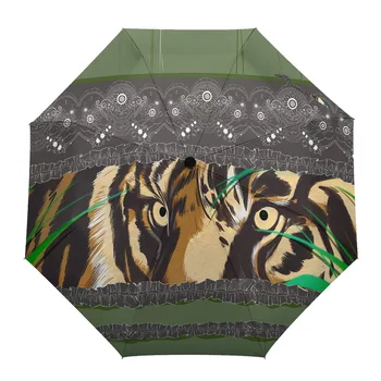 Boem tigar, фантазийная tekstura životinja, automatski Sklopivi kišobran s osam kostima, Zaštita od kiše, Zaštita od vjetra, Ulica photoshoot